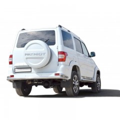 защита заднего бампера «труба с уголками» для У@З 3163 "p@triot" rs (d63.5) (сталь)