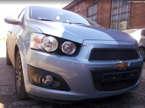 Защита радиатора "Standart" Chevrolet Aveo (2011-2015) верх, чёрная купить недорого с доставкой в Канск