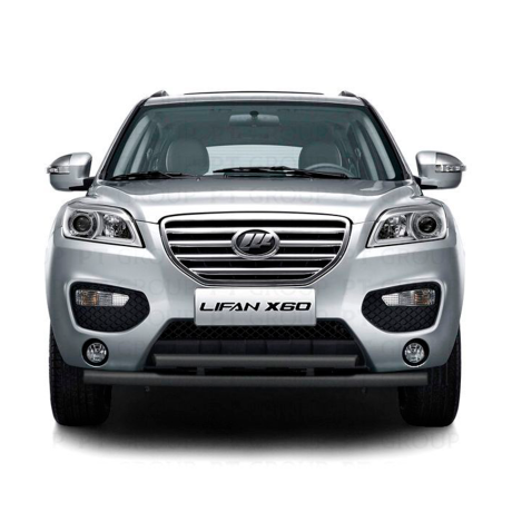 Защита переднего бампера двойная d63/51мм ШАГРЕНЬ (ППК) LIFAN X60 (2012-2016 г.в.) купить недорого с доставкой в Канск