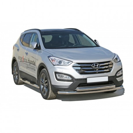 Защита порогов «Труба» (d76) для Hyundai Santa Fe (2012-2016)(Окрашенное) купить недорого с доставкой в Канск