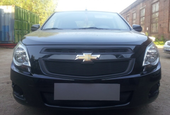 Защита радиатора "Standart" Chevrolet Cobalt (2013-н.в.) низ, чёрная купить недорого с доставкой в Канск