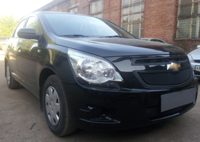 Защита радиатора "Standart" Chevrolet Cobalt (2013-н.в.) низ, чёрная купить недорого с доставкой в Канск