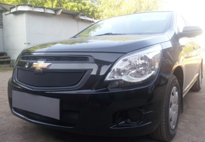 Защита радиатора "Standart" Chevrolet Cobalt (2013-н.в.) низ, чёрная купить недорого с доставкой в Канск