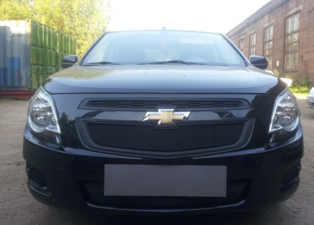 Защита радиатора "Standart" Chevrolet Cobalt (2013-н.в.) низ, чёрная купить недорого с доставкой в Канск