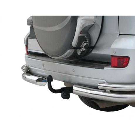 Защита заднего бампера «Уголки двойные» (d76) для Toyota Land Cruiser Prado 120 (2002-2009)(Нерж. Сталь) купить недорого с доставкой в Канск