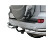 Защита заднего бампера «Уголки двойные» (d76) для Toyota Land Cruiser Prado 120 (2002-2009)(Нерж. Сталь) купить недорого с доставкой в Канск
