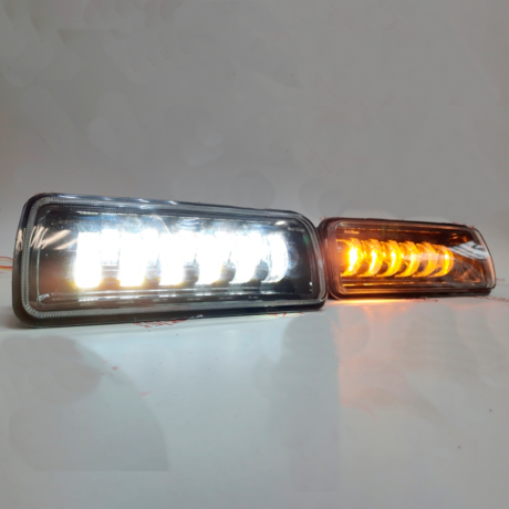 светодиодные led подфарники 11 линз sal-man с дхо, бегающим поворотником, дальним/ближним для л@да НИВ@ 4х4, urban, bronto купить недорого с доставкой в Канск