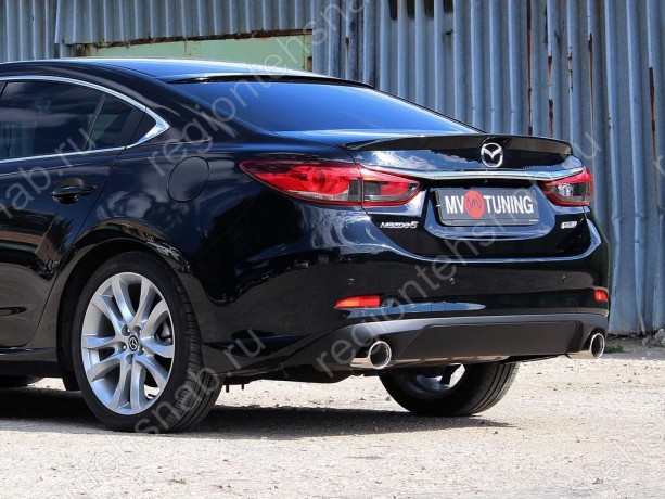 Диффузор заднего бампера var №3 (ровный) для Mazda 6 (2013-н.в.) купить недорого с доставкой в Канск