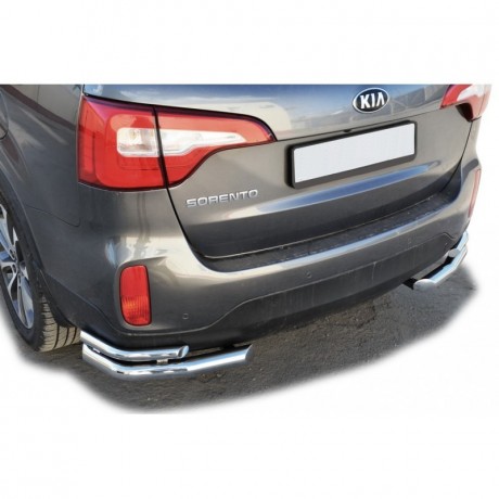 Защита заднего бампера «Уголки» (d63,5) для Kia Sorento (2012-2015)(Окрашенное) купить недорого с доставкой в Канск
