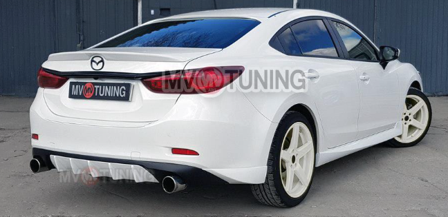 Диффузор заднего бампера var №4 (с килями) для Mazda 6 (2013 - н.в.) купить недорого с доставкой в Канск