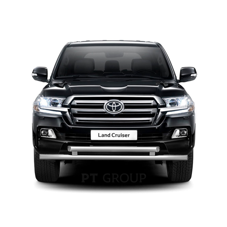 Защита переднего бампера двойная d63/63мм (НПС) Toyota Land Cruiser 200 (2014-н.в.) купить недорого с доставкой в Канск