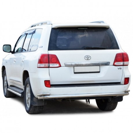 Защита заднего бампера «Труба с уголками» для Toyota Land Cruiser 200 (2007-н.в.)(Окрашенное) купить недорого с доставкой в Канск