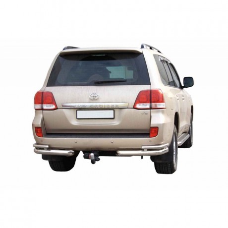 Защита заднего бампера «Уголки двойные» (d76) дя Toyota Land Cruiser 200 (2007-н.в.)(Окрашенное) купить недорого с доставкой в Канск