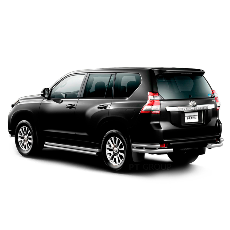 Защита заднего бампера двойная угловая d63/51мм (НПС) Toyota Land Cruiser Prado 150 (2013-2016 г.в.) купить недорого с доставкой в Канск