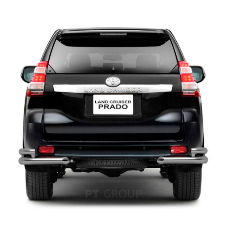 Защита заднего бампера двойная угловая d63/51мм (НПС) Toyota Land Cruiser Prado 150 (2013-2016 г.в.) купить недорого с доставкой в Канск