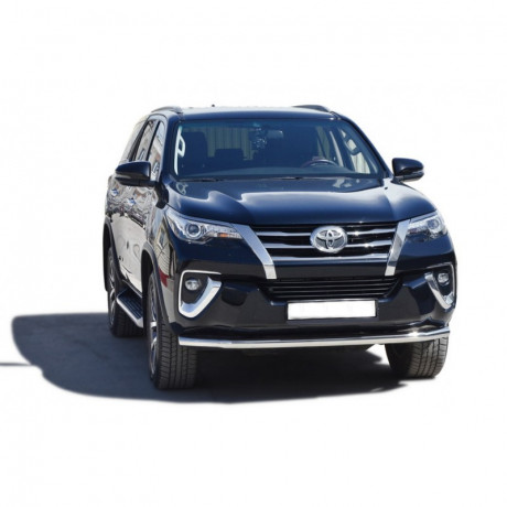 Защита переднего бампера «Труба» (d63,5) для Toyota Fortuner (2017-н.в.)(Окрашенное) купить недорого с доставкой в Канск