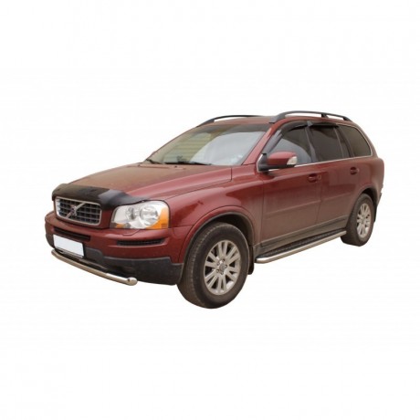 Защита порогов с алюминиевым листом (d63,5) для Volvo XC90 (2006-2014)(Окрашенное) купить недорого с доставкой в Канск