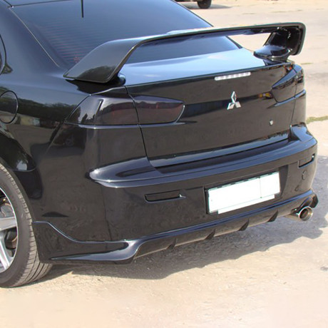 Накладка (юбка) заднего бампера "Zodiak" var №1 для Mitsubishi Lancer X (2007-2016) купить недорого с доставкой в Канск