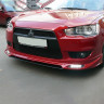 Накладка (юбка) переднего бампера "Zodiak" (с планкой) для Mitsubishi Lancer X (2007-2010) купить недорого с доставкой в Канск