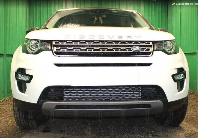 Защита радиатора "Standart" Land Rover Discovery Sport (2014-2019) чёрная купить недорого с доставкой в Канск