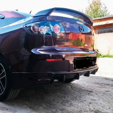 Накладка (юбка) на задний бампер Mazda 3 седан (2003-2009) купить недорого с доставкой в Канск