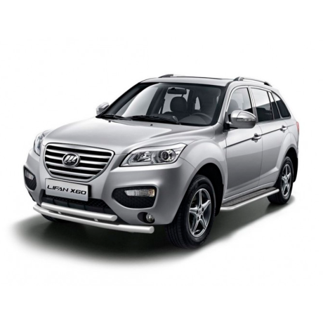 Защита переднего бампера двойная d63/51мм (НПС) Lifan X60 (2012-2016 г.в.) купить недорого с доставкой в Канск