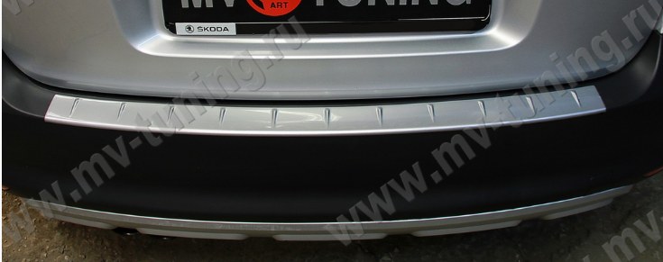 Защитная накладка заднего бампера (под покраску) для Skoda Yeti (2009-2012) купить недорого с доставкой в Канск