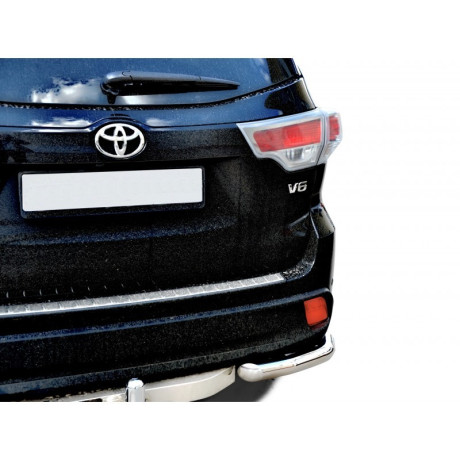 Защита заднего бампера «Уголки» (d63,5) для Toyota Highlander (2014-2015)(Нерж. Сталь) купить недорого с доставкой в Канск