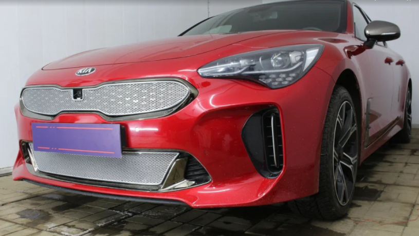 Защита радиатора "PREMIUM" Kia Stinger (2017-н.в.) низ, хром купить недорого с доставкой в Канск