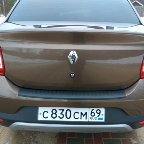 Защитная накладка на задний бампер Renault Logan (2004-2022 г.в.) купить недорого с доставкой в Канск