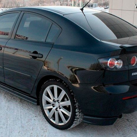 Накладки (клыки) на задний бампер Mazda 3 седан (2003-2009) купить недорого с доставкой в Канск