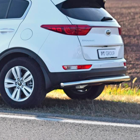 Защита заднего бампера одинарная d63мм (НПС) KIA Sportage (2016-2018 г.в.) купить недорого с доставкой в Канск