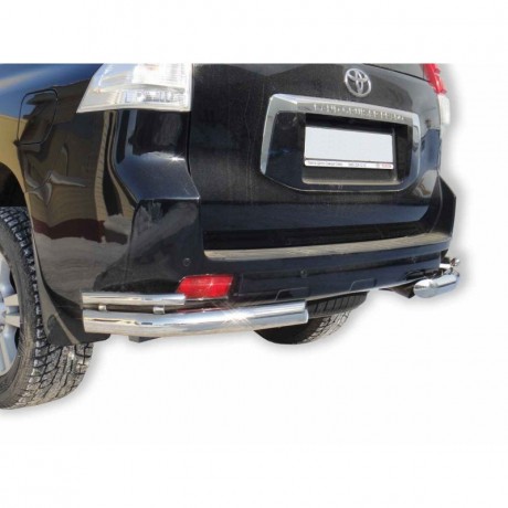 Защита заднего бампера «Уголки двойные» (d76) для Toyota Land Cruiser Prado 150 (2009-н.в.)(Окрашенное) купить недорого с доставкой в Канск