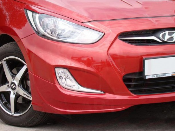 Накладки на фары (реснички) var №2 для Hyundai Solaris (2010-2013) купить недорого с доставкой в Канск