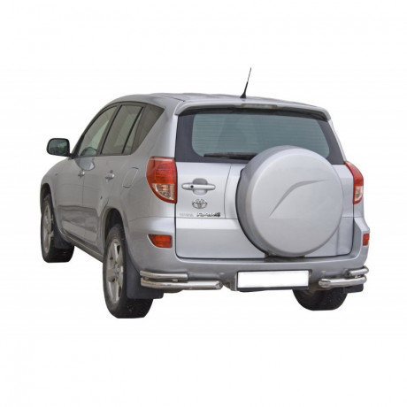 Защита заднего бампера «Уголки двойные» (d76) для Toyota RAV4 (2006-2012)(Окрашенное) купить недорого с доставкой в Канск
