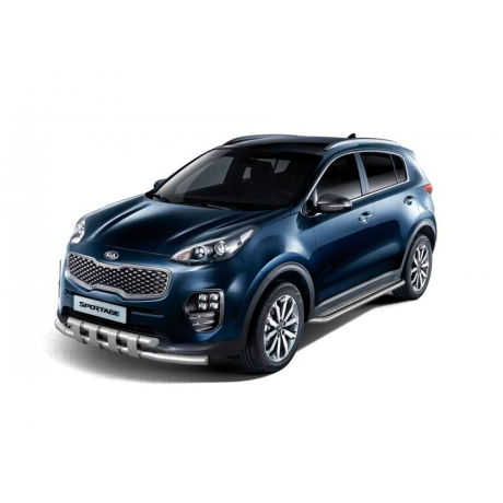 Защита порогов с алюм. площадкой d51мм (НПС) KIA Sportage (2016-н.в.) купить недорого с доставкой в Канск