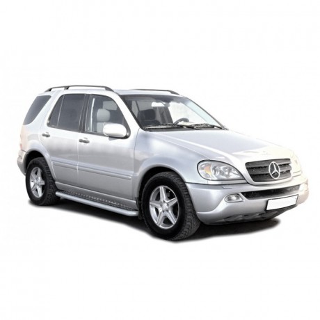Защита порогов с алюминиевым листом (d63,5) для Mercedes-Benz ML 320/350 (2001-2005)(Окрашенное) купить недорого с доставкой в Канск