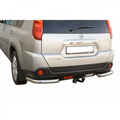 Защита заднего бампера «Уголки» (d63,5) для Nissan X-Trail (2007-2015)(Окрашенное) купить недорого с доставкой в Канск