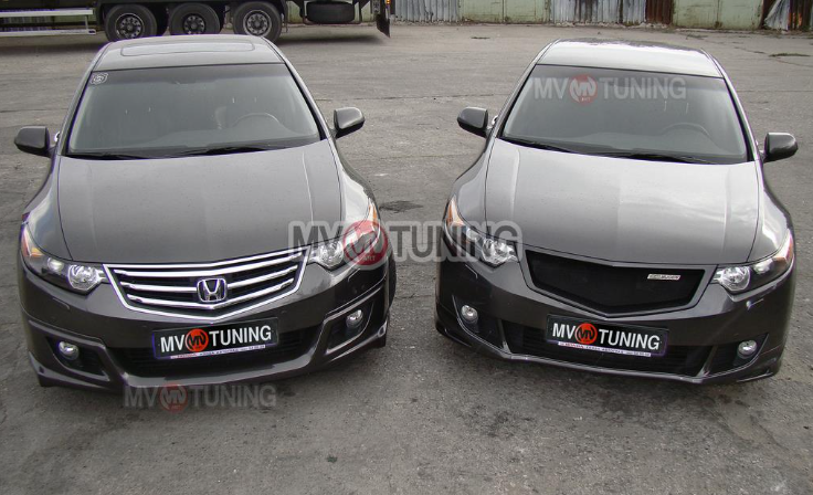 Решетка радиатора "Sport" (сетка в комплекте) var №1 для Honda Accord VIII (2008-2010) купить недорого с доставкой в Канск