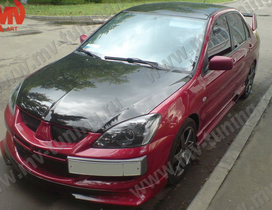 Крепление гос. номера в стиле "EVO" (текстурный пластик) для Mitsubishi Lancer IX (2003-2009) купить недорого с доставкой в Канск