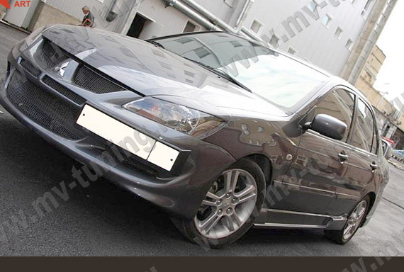 Крепление гос. номера в стиле "EVO" (текстурный пластик) для Mitsubishi Lancer IX (2003-2009) купить недорого с доставкой в Канск