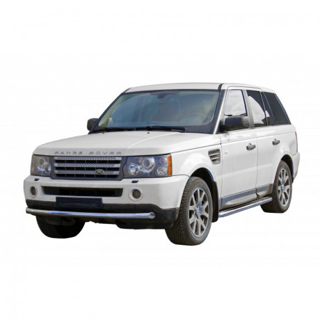 Защита порогов с алюминиевым листом (d63,5) для Land Range Rover (2005-2009)(Окрашенное) купить недорого с доставкой в Канск