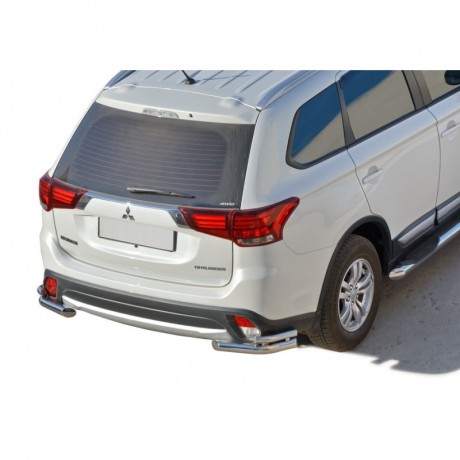 Защита заднего бампера «Уголки двойные» (d63,5) для Mitsubishi Outlander (2015-н.в.)(Окрашенное) купить недорого с доставкой в Канск