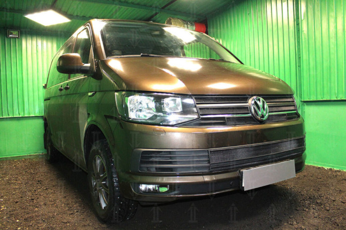 Защита радиатора "Standart" Volkswagen T6 Transporter, Multivan,Caravelle (2015-2020) низ, чёрная купить недорого с доставкой в Канск