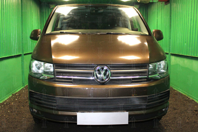 Защита радиатора "Standart" Volkswagen T6 Transporter, Multivan,Caravelle (2015-2020) низ, чёрная купить недорого с доставкой в Канск