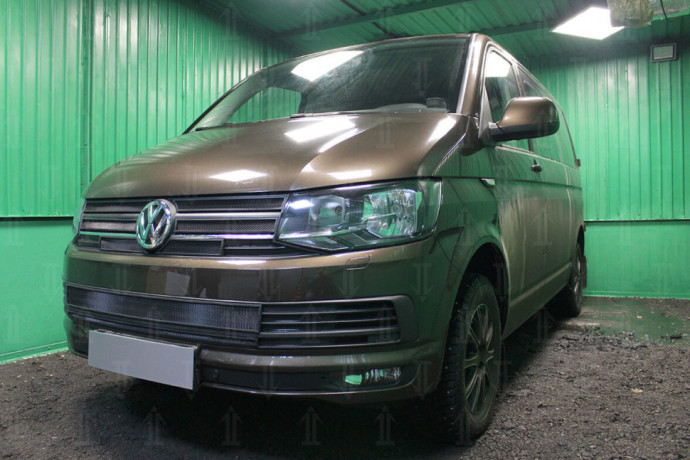 Защита радиатора "Standart" Volkswagen T6 Transporter, Multivan,Caravelle (2015-2020) низ, чёрная купить недорого с доставкой в Канск