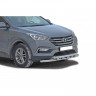 Защита переднего бампера «Труба двойная» (d63,5) для Hyundai Santa Fe III рестайлинг (2015-2018)(Окрашенное) купить недорого с доставкой в Канск