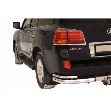 Защита заднего бампера «Уголки двойные» (d76) для Lexus LX 570 (2008-2012)(Окрашенное) купить недорого с доставкой в Канск