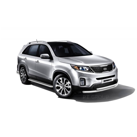 Защита порогов с алюм. площадкой d51мм (НПС) KIA Sorento (2014-2020 г.в.) купить недорого с доставкой в Канск