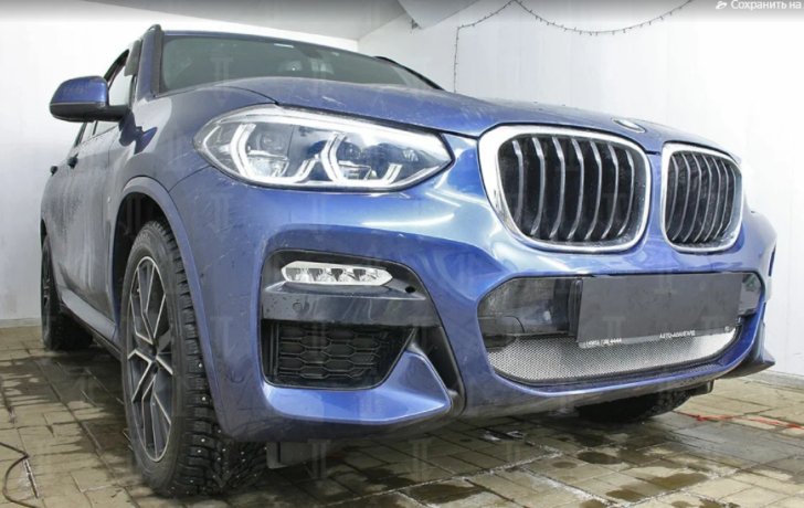 Защита радиатора "Standart" BMW X3 (2017-2021) хром купить недорого с доставкой в Канск